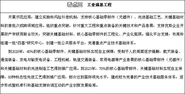 看點三 工業(yè)強基工程