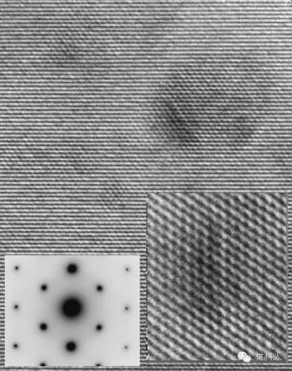 固溶態(tài)Al-Si合金的二維晶格像