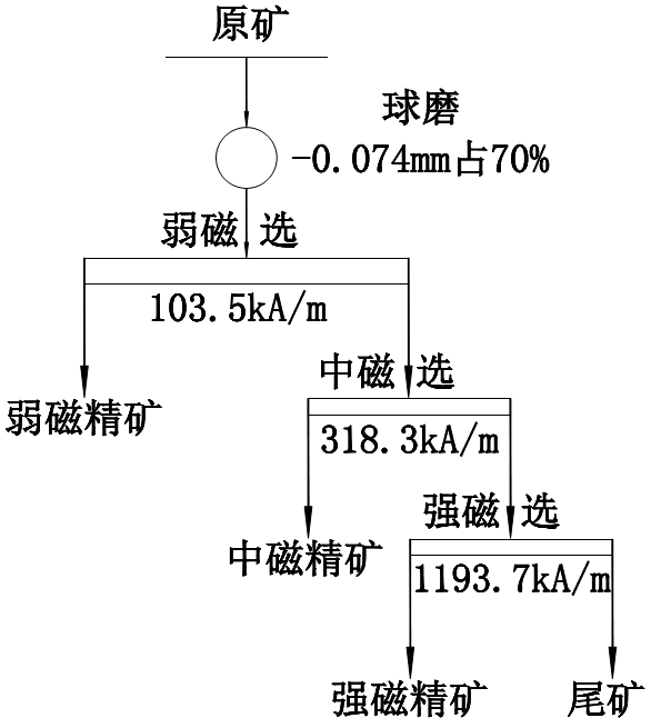 圖2 滑石輝鉬礦磁選分離