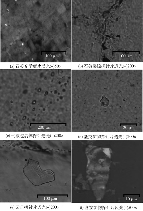 圖2 塊狀石英偏光顯微鏡照片