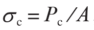 試驗通過不斷增加試樣的軸向載荷，直到達得載荷的峰值且試樣失效。其公式為：