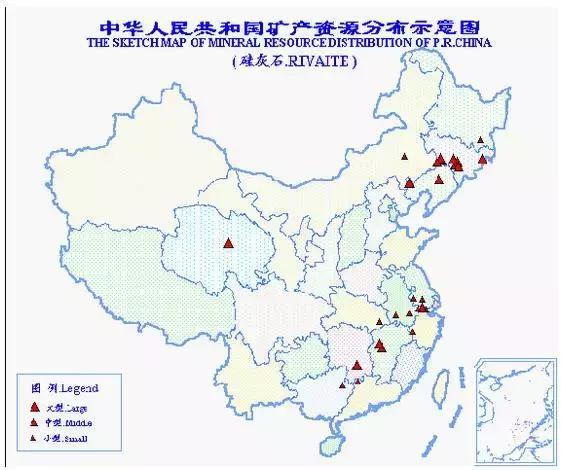 中國硅灰石資源分布
