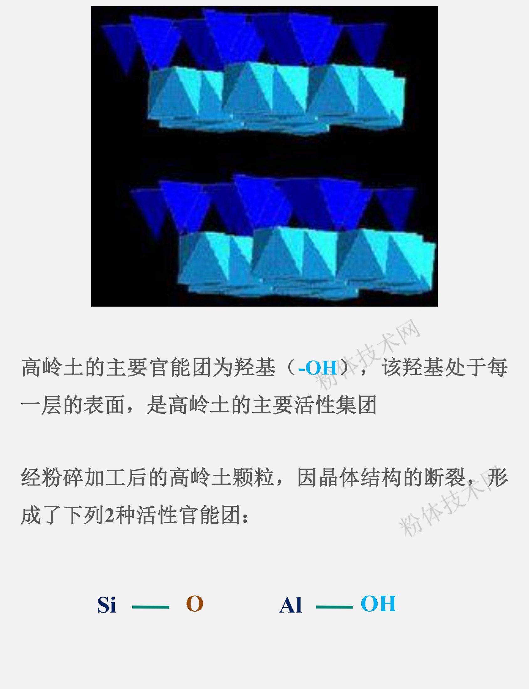 高嶺土的表面官能團(tuán)