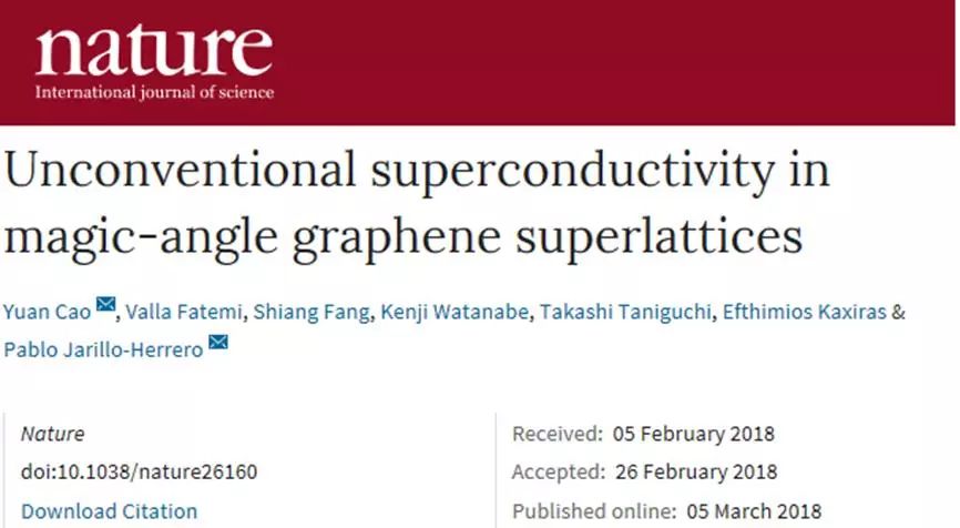 重磅：Nature連刊三文，石墨烯超導(dǎo)重大突破！