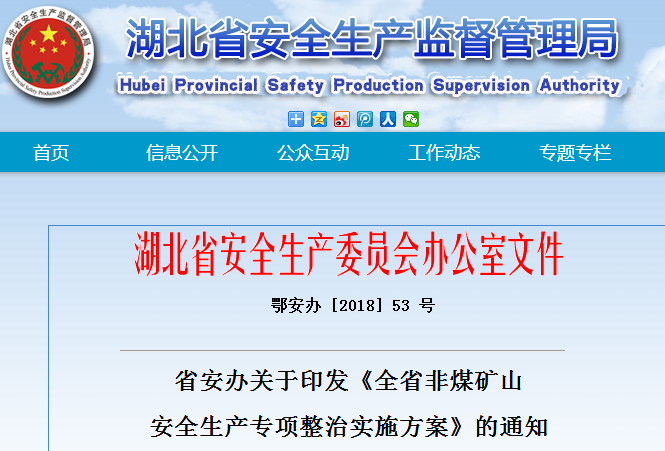 全省非煤礦山安全生產(chǎn)專項整治實施方案