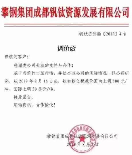 十多家企業(yè)宣布提價，鈦白粉再掀漲價潮！
