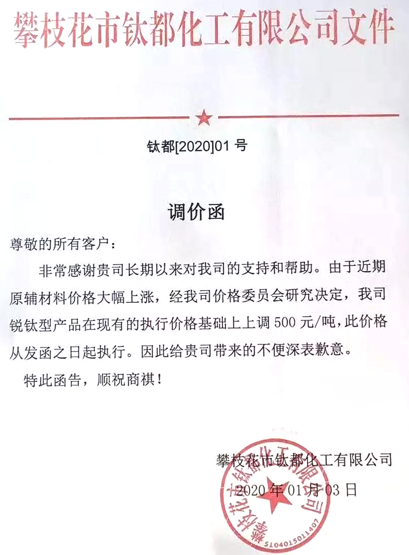 大雪擋不住的火熱！15家鈦白粉企業(yè)宣布漲價！