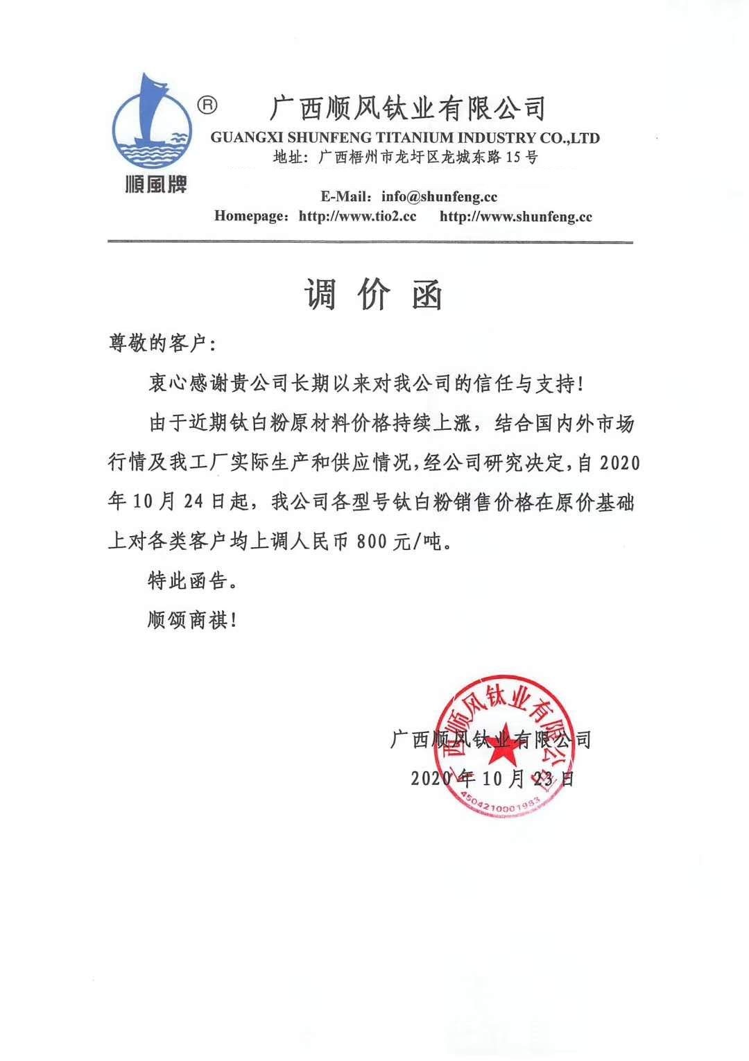 2家企業(yè)宣布漲價，鈦白粉又想上天了？