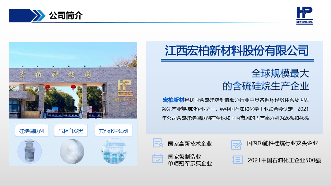 【企業(yè)風(fēng)采】江西宏柏新材——全球規(guī)模最大的含硫硅烷生產(chǎn)企業(yè) 　　