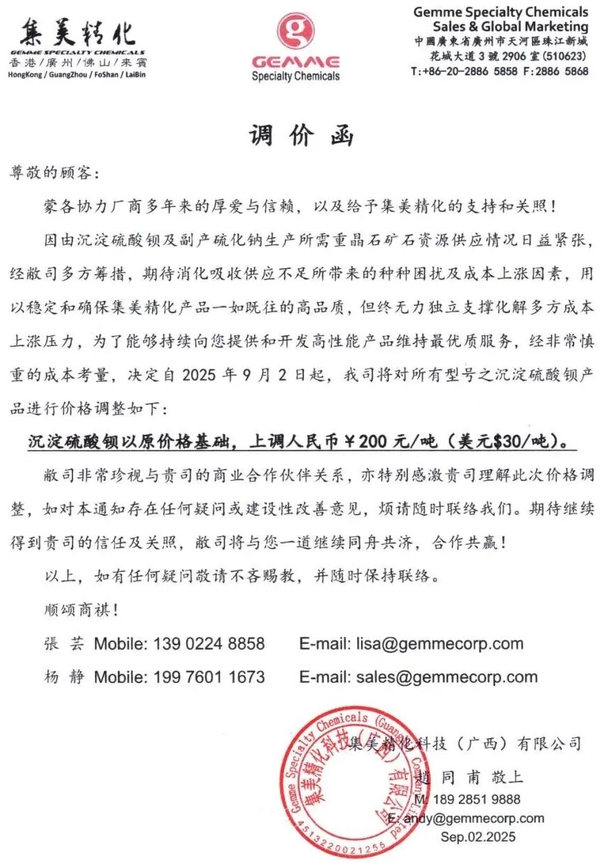 上調(diào)200元/噸，硫酸鋇價(jià)格繼續(xù)走高！